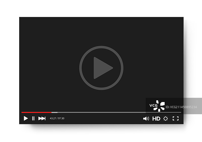 网页设计视频播放器工具栏模板图片素材