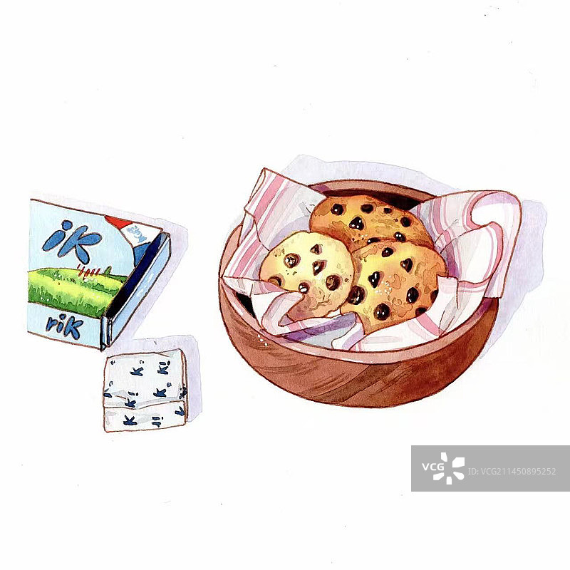 白色背景下容器中食物的特写镜头图片素材