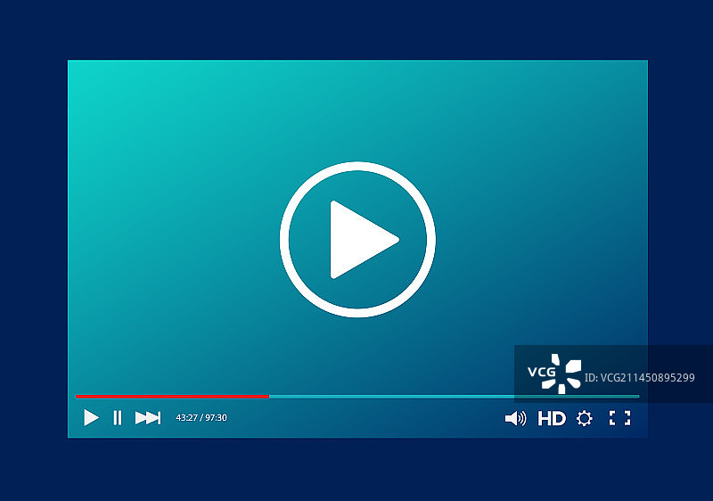 网页设计视频播放器工具栏模板图片素材