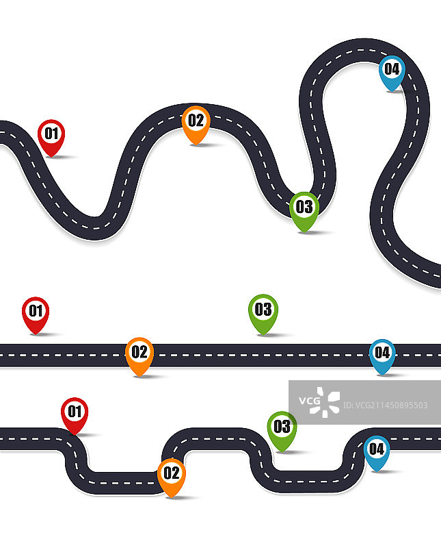 白色背景上的沥青路图片素材