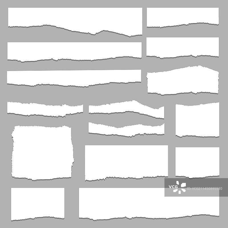 分层撕裂的纸张套装图片素材