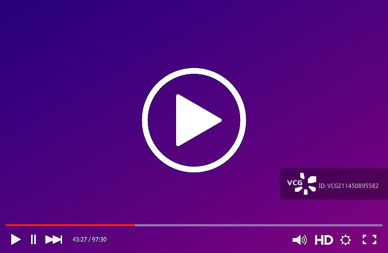 网页设计视频播放器工具栏模板图片素材