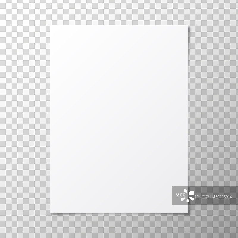 透明背景上的A4纸张阴影图片素材