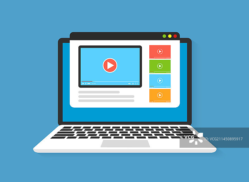 正在播放视频的笔记本电脑图片素材