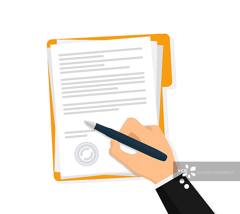 签署文件扁平设计图片素材