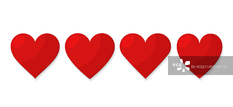 红色爱心图标集图片素材