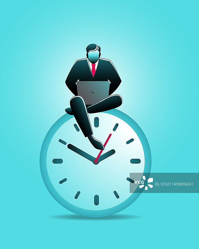 商务人士坐高墙概念图片素材