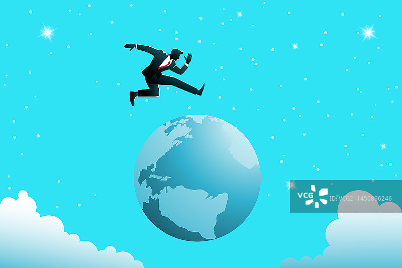 商务概念：商人跳跃图片素材