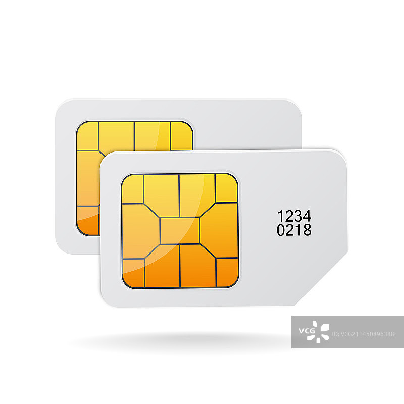 白色背景上的SIM卡概念图图片素材