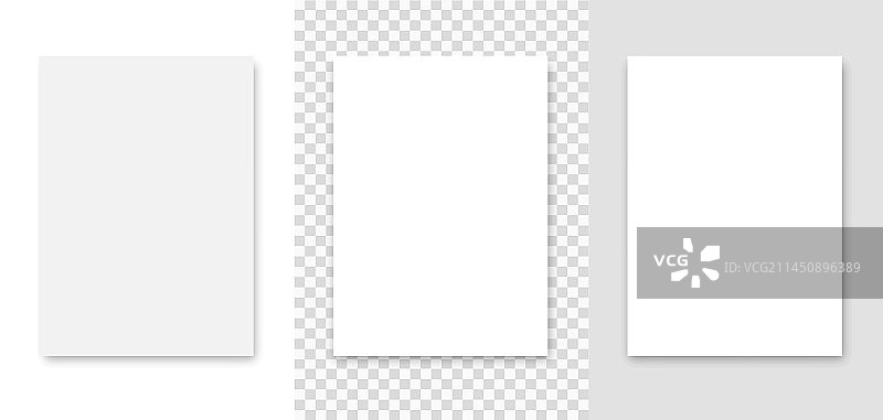 透明背景上的A4纸张阴影图片素材