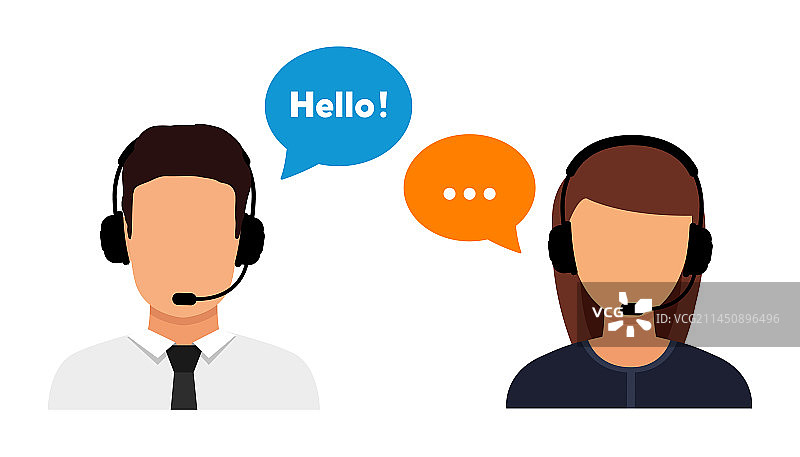 呼叫中心客服头像扁平图标图片素材