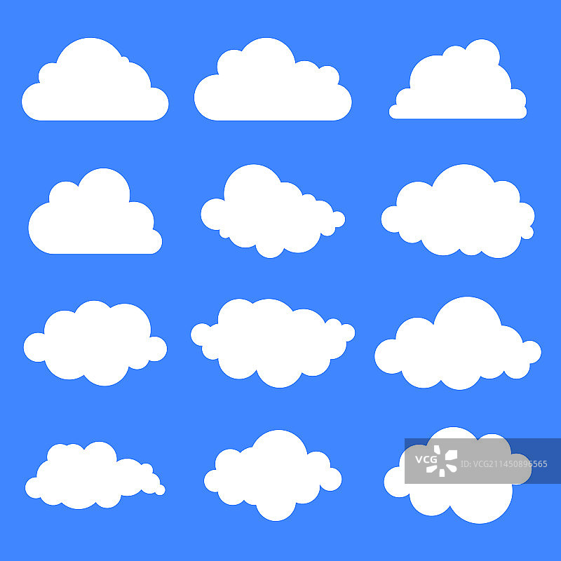 不同类型的云朵集合图片素材