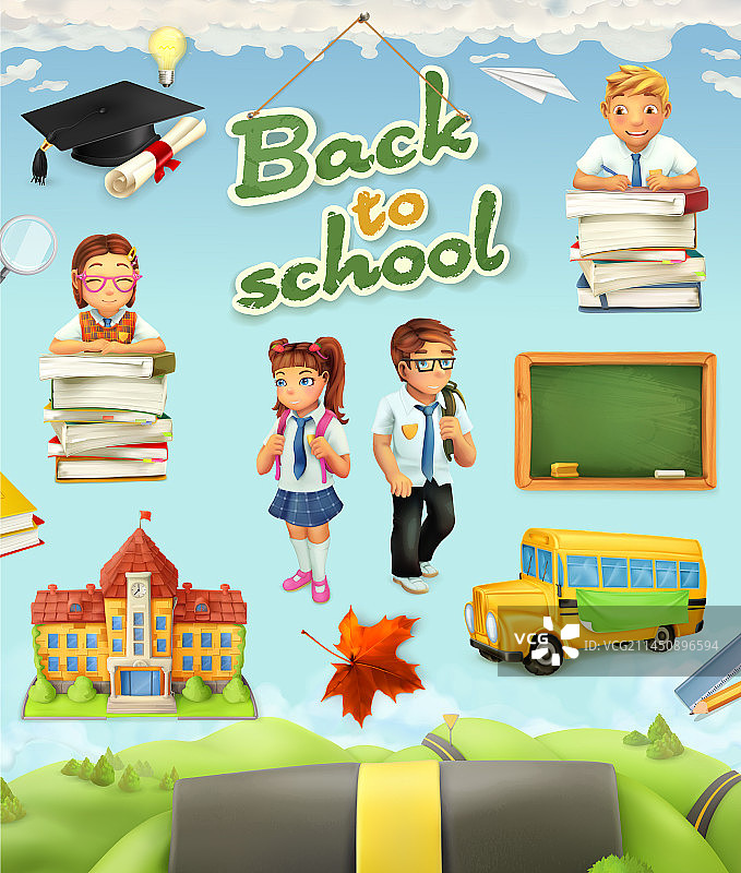 返校教育图标集图片素材