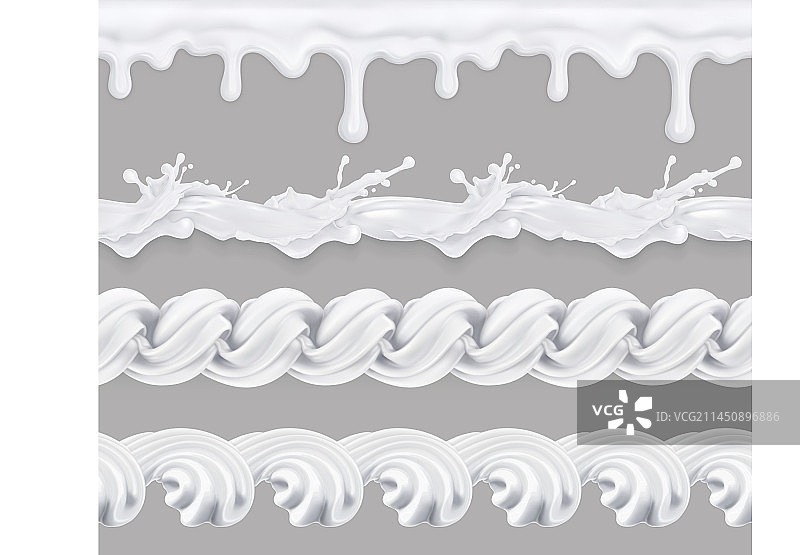 牛奶搅打奶油甜釉无缝图案图片素材