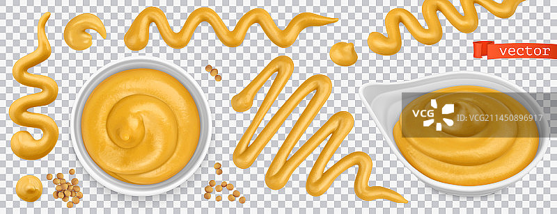 芥末3D逼真套装图片素材