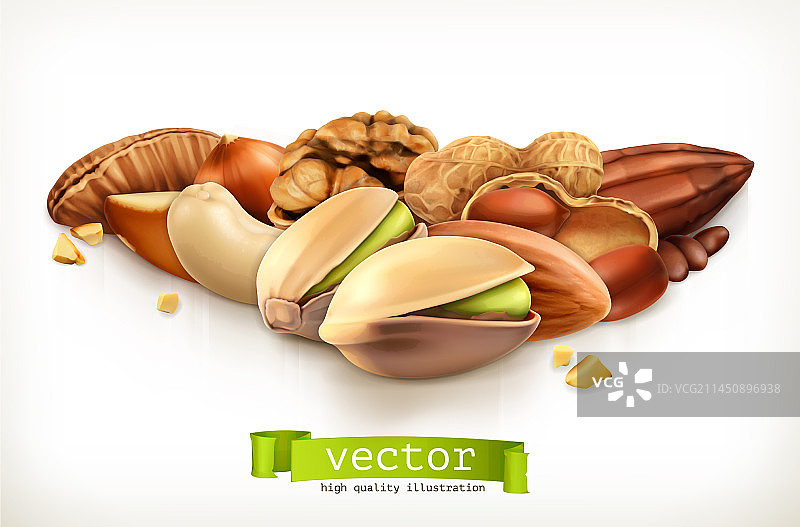 白色背景上的坚果图片素材