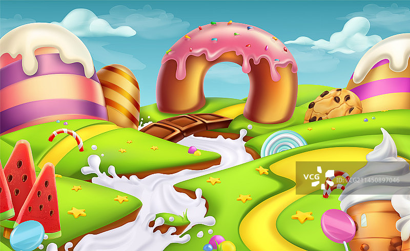 甜美风景3D背景图片素材