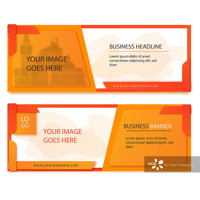 两种商业banner或标题设计图片素材
