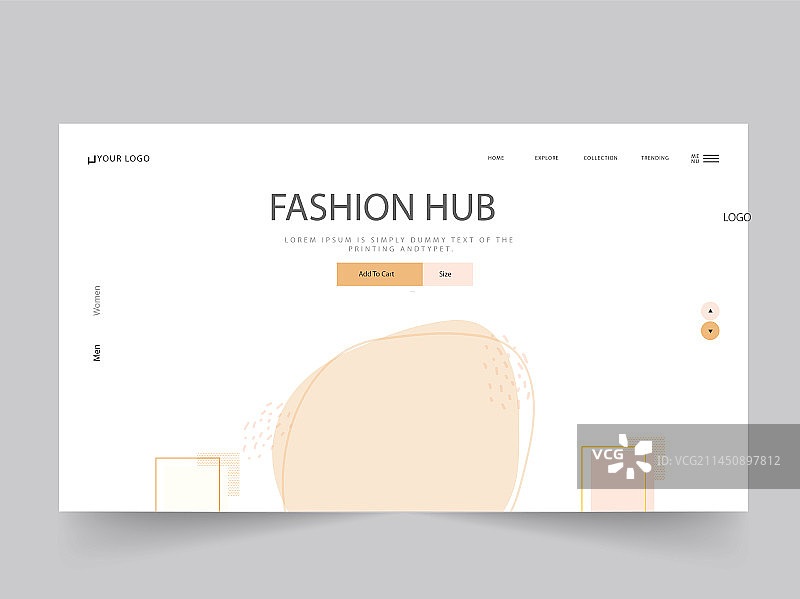 时尚中心着陆页或网页模板设计图片素材