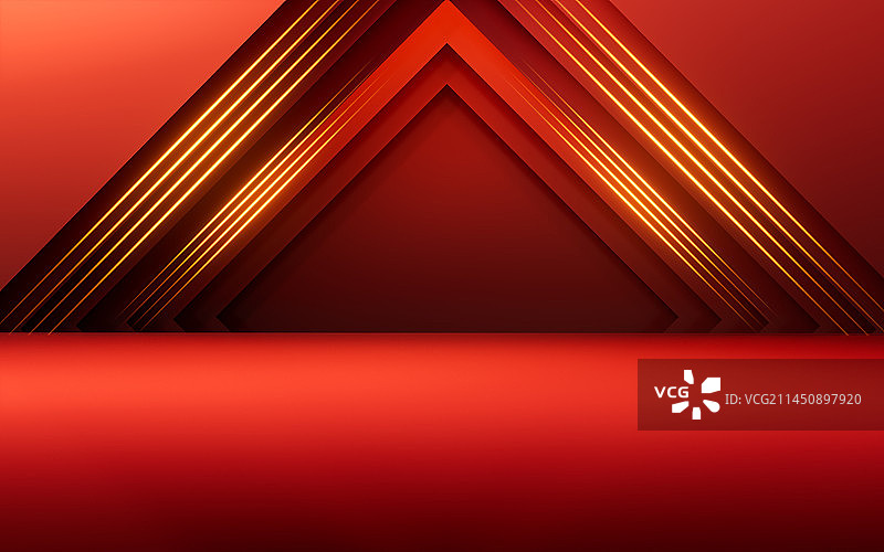 红色喜庆舞台背景3D渲染图片素材