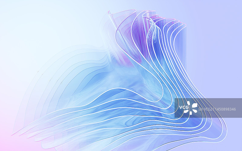 飘动的多层玻璃渐变曲面3D渲染图片素材