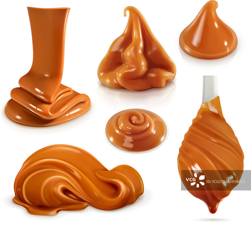 逼真的甜焦糖套装图片素材