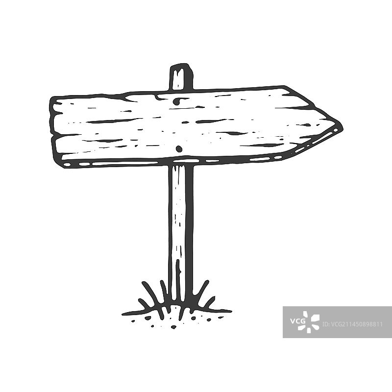 手绘木质箭头标志图片素材