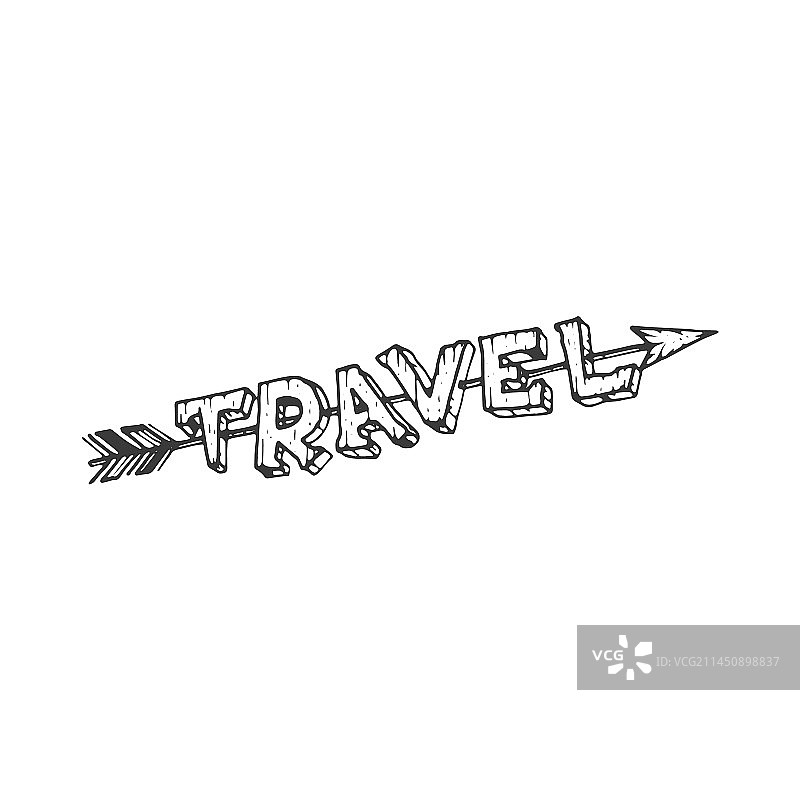 手绘旅行标志元素图片素材