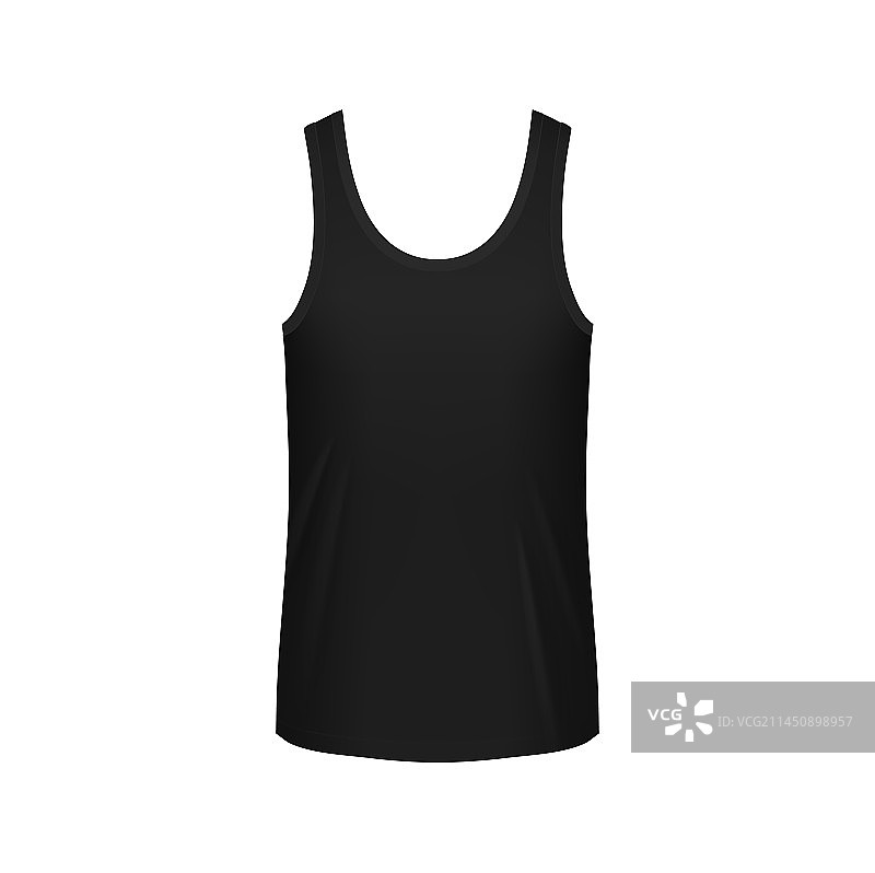 黑色男士背心正面3D模型图片素材