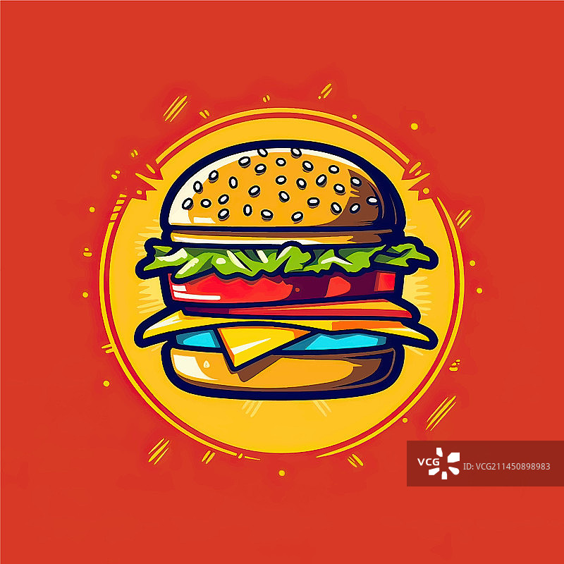 快餐店的芝士汉堡Logo图片素材