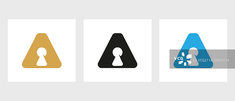 字母A钥匙锁logo设计图片素材