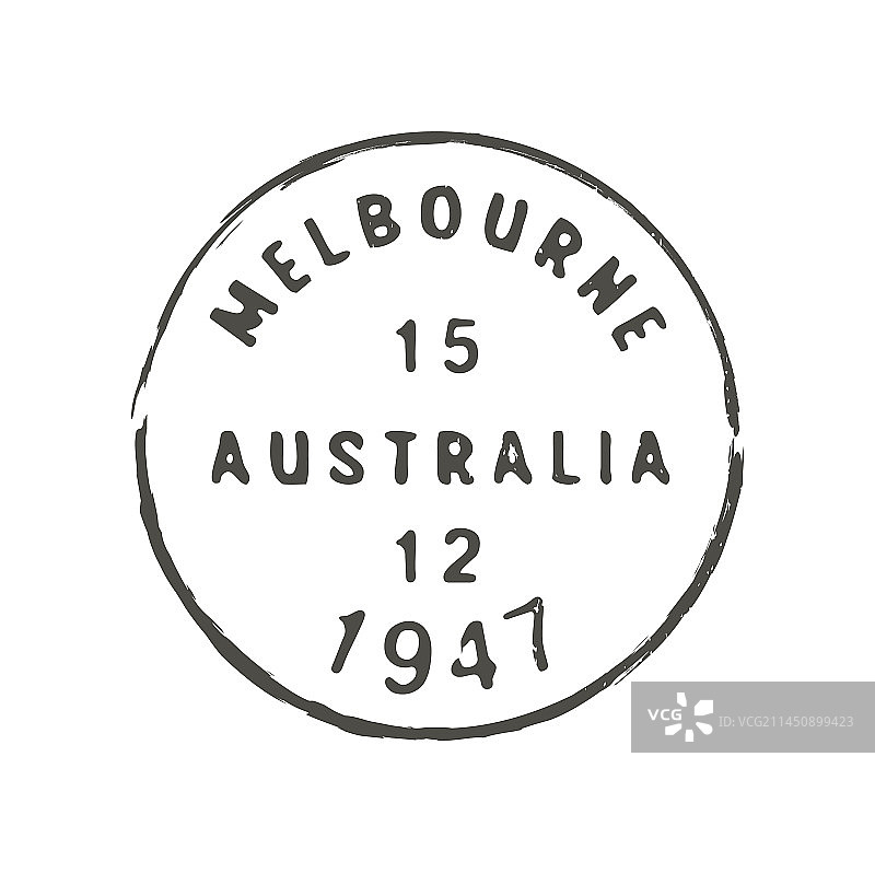 澳大利亚墨尔本邮资邮戳图片素材