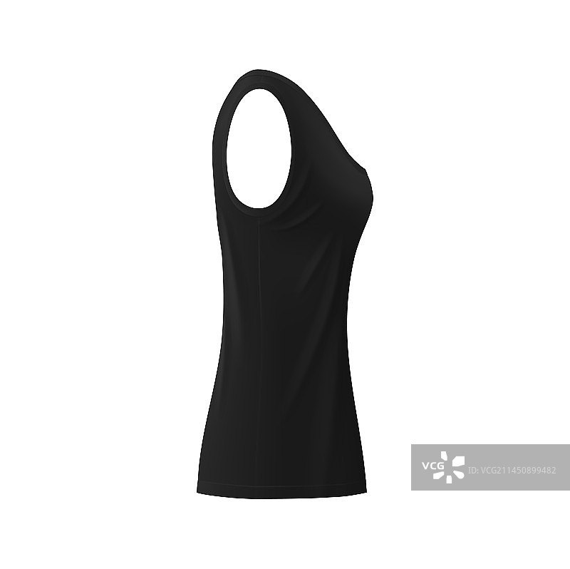 逼真的黑色运动紧身T恤或背心图片素材