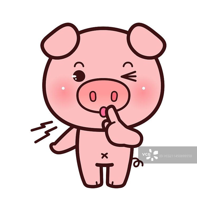 嘘！可爱卡通小猪图片素材