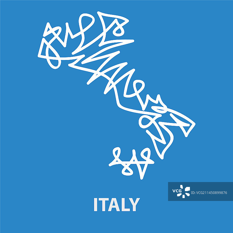 意大利橄榄球比赛抽象笔画地图图片素材