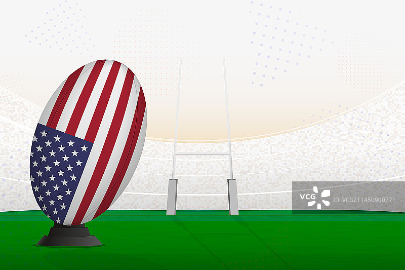 美国国家队橄榄球在橄榄球场图片素材