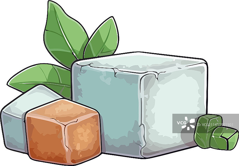 新鲜绿色香草块图片素材