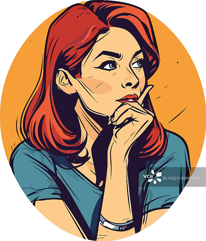 红发女人图片素材