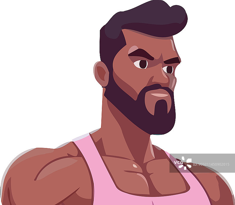 留着胡须的健壮成年男人图片素材