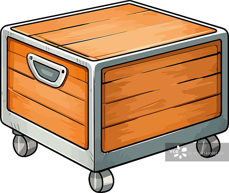 带金属把手的旧木箱图片素材