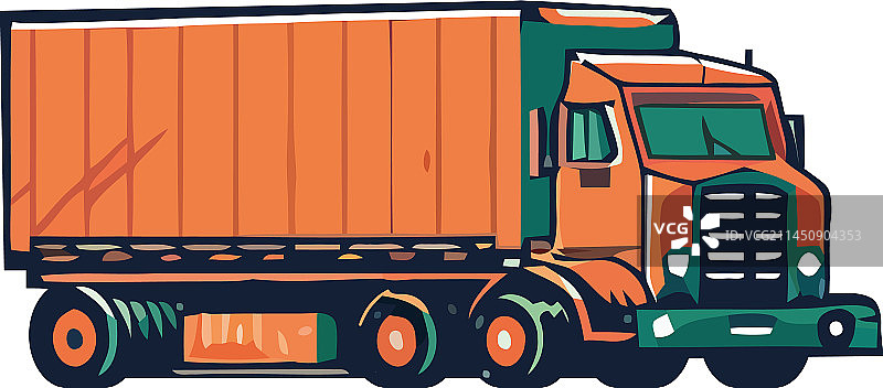 运输货运集装箱的半挂卡车图片素材