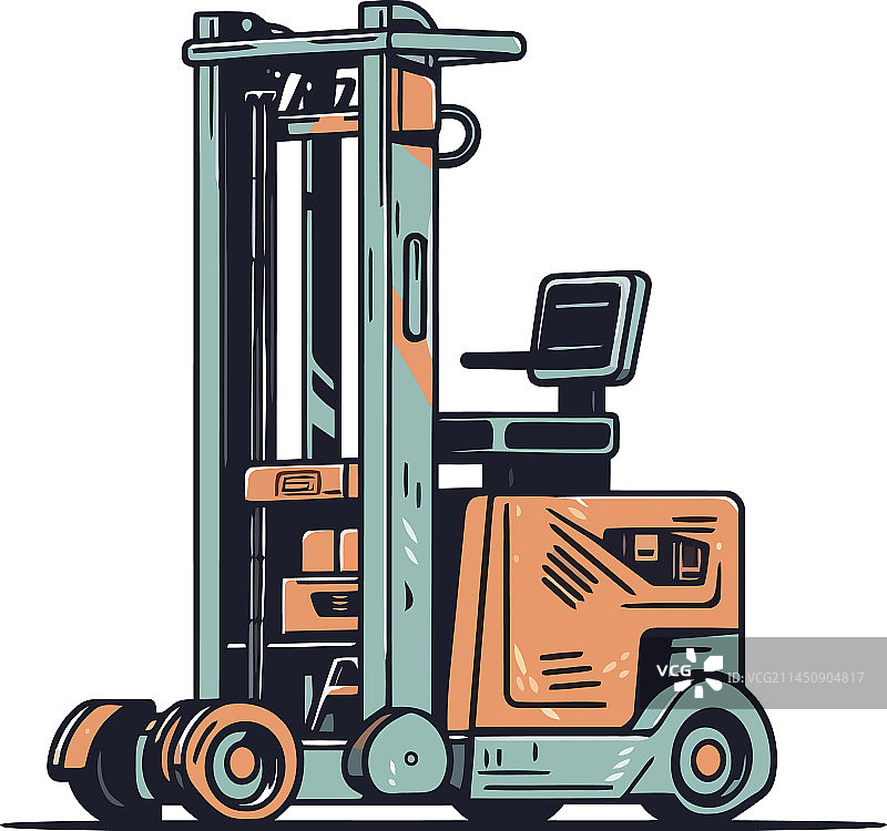 用叉车运送货运集装箱图片素材