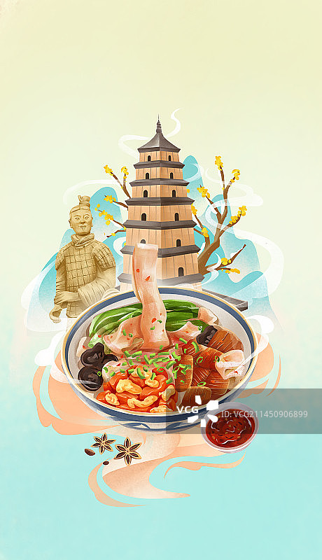 西安传统美食之biangbiang面图片素材