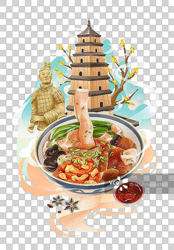 陕西西安传统美食之biangbiang面图片素材