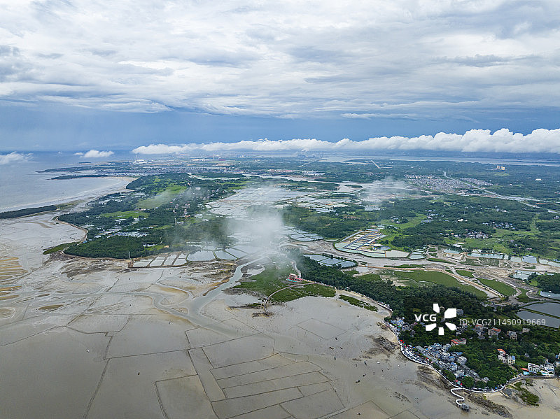 防城港市企沙镇簕山古渔村航拍图片素材