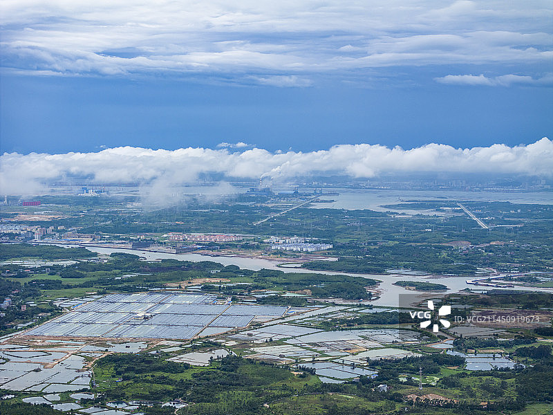 防城港市企沙镇簕山古渔村航拍图片素材