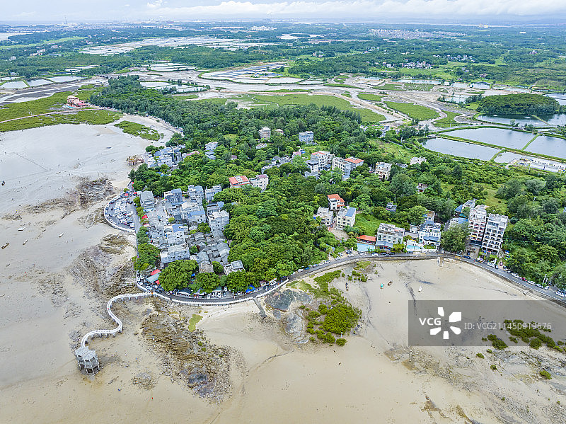 防城港市企沙镇簕山古渔村航拍图片素材