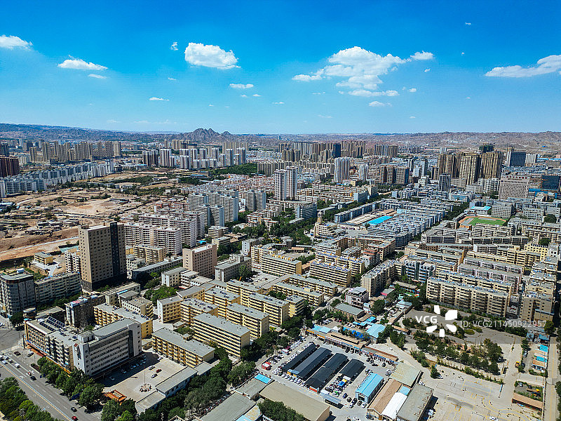 白银市 铜城商厦 金裕观澜 金鱼公园 万盛公园 地标航拍 白银区图片素材