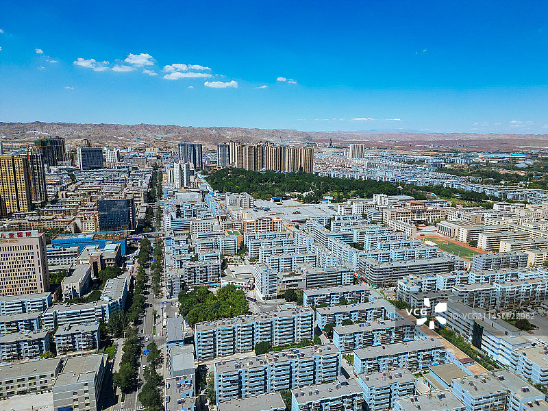 白银市 铜城商厦 金裕观澜 金鱼公园 万盛公园 地标航拍 白银区图片素材