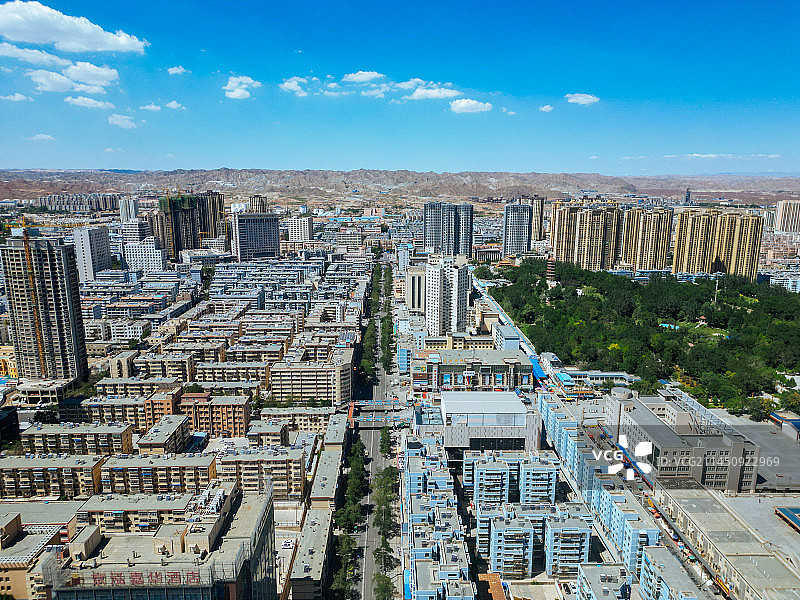 白银市 铜城商厦 金裕观澜 金鱼公园 万盛公园 地标航拍 白银区图片素材